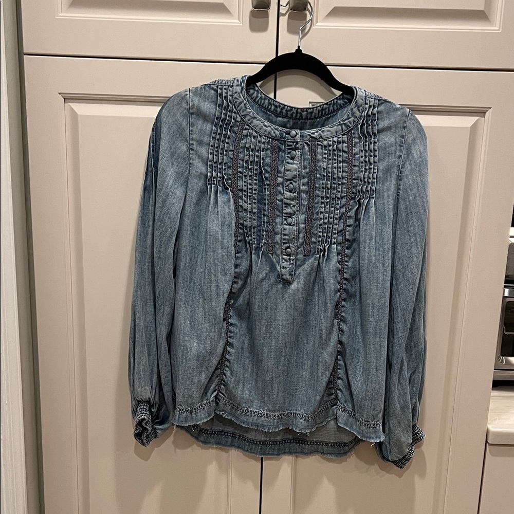 Pilcro Blue Denim Blouse